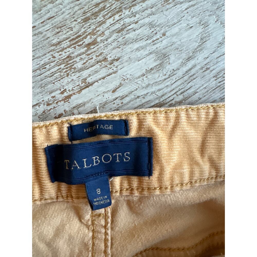 Talbots Heritage High-Rise Straight-Leg Cords Mustard Yellow Size 8 - Picture 2 of 5